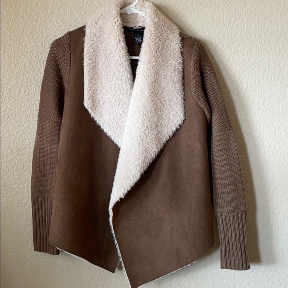 Fur lined cardigan